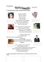 English Worksheet: Song sheet