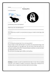 English Worksheet: Reading Skills