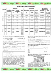 English Worksheet: Adjectives and Pronouns (1 of 2)