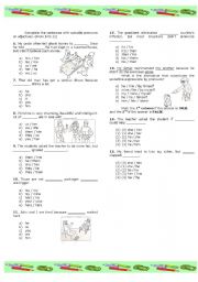 English Worksheet: Adjectives and Pronouns (2 of 2)