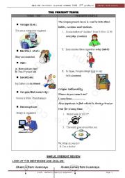 English Worksheet: The Present Simple 1