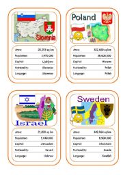 English Worksheet: Countries Card Game (Part 7 - additional)
