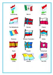 English Worksheet: Countries ant their flags 3