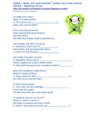 English worksheet: Baby Its Cold Outside - Teachers and Students Copy