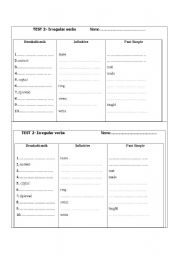 English Worksheet: Irregular  verbs test 2