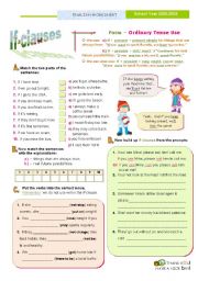 English Worksheet: IF- Clauses (1st of the SET)  - Ordinary Tense Use   (Present + Present S. or Present S + Will or other modals)