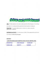 English Worksheet: crime and punishment