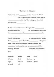 English Worksheet: The Story of Halloween