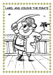 English worksheet: LABEL THE JOLLY PIRATE