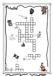 English worksheet: PIRATES CROSSWORD