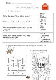 English Worksheet: Chinese New Year