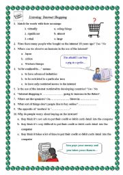 English Worksheet: Listening: Internet Shopping