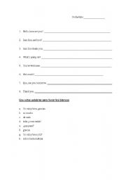 English Worksheet: Introductions and Who What Where Whens