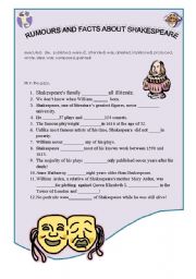 English Worksheet: Rumours and facts about Shakespeare
