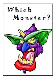 English Worksheet: Which Monster Poster