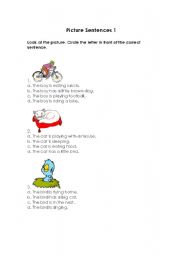 English Worksheet: Picture Sentence