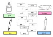 English worksheet: School stuff