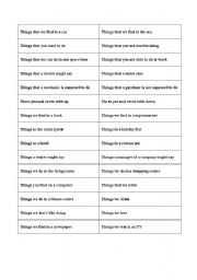 English Worksheet: vocabulary game