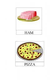 English worksheet: Food cards