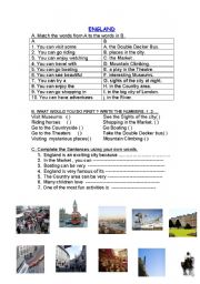 English Worksheet: Visiting England