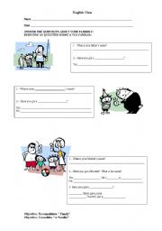 English worksheet: family Question and answer worksheet