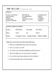 English Worksheet: The VILLAGE
