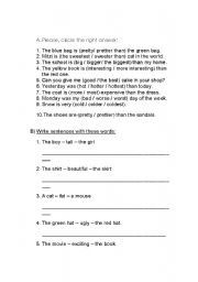 English Worksheet: Comparative/Superlative