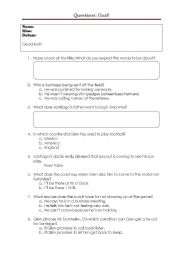 English Worksheet: Questions to the movie: Goal!