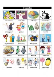 English Worksheet: Opposites