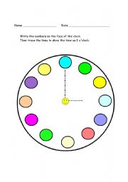 English Worksheet: Clock Face