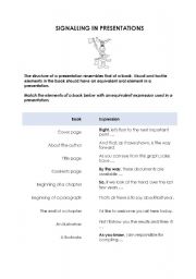 English Worksheet: Signalling in Presentations