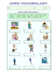 English Worksheet: Jobs vocabulary