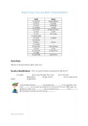 English worksheet: Money Talks!