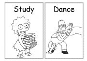 English Worksheet: Learn verbs with the Simpsons!!! - Flash Cards (Part 1)