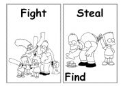 Learn the verbs with the Simpsons - Flash cards (Part 2)