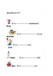 English worksheet: whose is it?