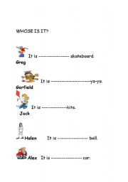 English Worksheet: whose is it?