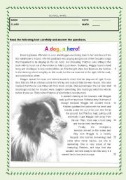 English Worksheet: Test - A dog, a hero