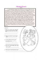 English Worksheet: Sleeping Beauty Part 1
