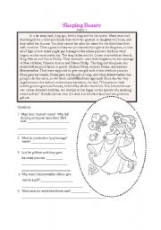 English worksheet: Sleeping Beauty Part 1