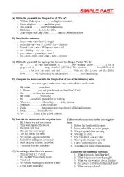 English Worksheet: Simple Past 