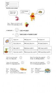 English Worksheet: Likes and Dislikes (Food)