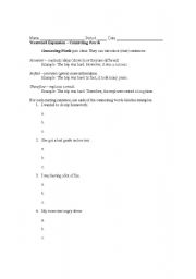 English Worksheet: Conjunctions : However, in fact, therefore  (how different?)