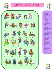 English Worksheet: LEISURE TIME ACTIVITIES