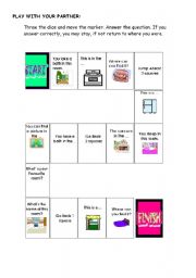 English Worksheet: Game: HOUSE AND FURNITURE