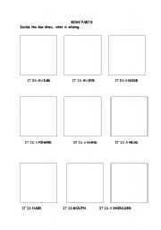 English Worksheet: Body parts- draw the picture