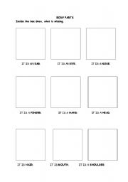 English worksheet: Body parts- draw the picture