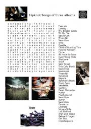 English worksheet: Slipknot wordsearch