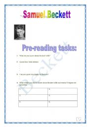 English Worksheet: Irish writers series: Samuel Beckett (4 pages) (multi-task PROJECT)