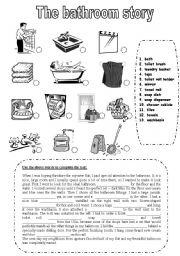 English Worksheet: The bathroom story